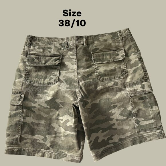Soft Cotton Mens Relaxed Fit Camo Multi Pocket Cargo Shorts Size 38/10 - Picture 3 of 7